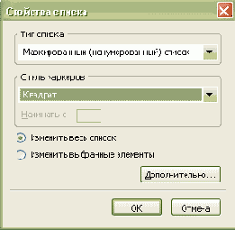 Маркированный список